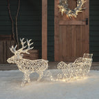 70cm Arkendale Dual LED Battery Operated Outdoor Reindeer & Sleigh
