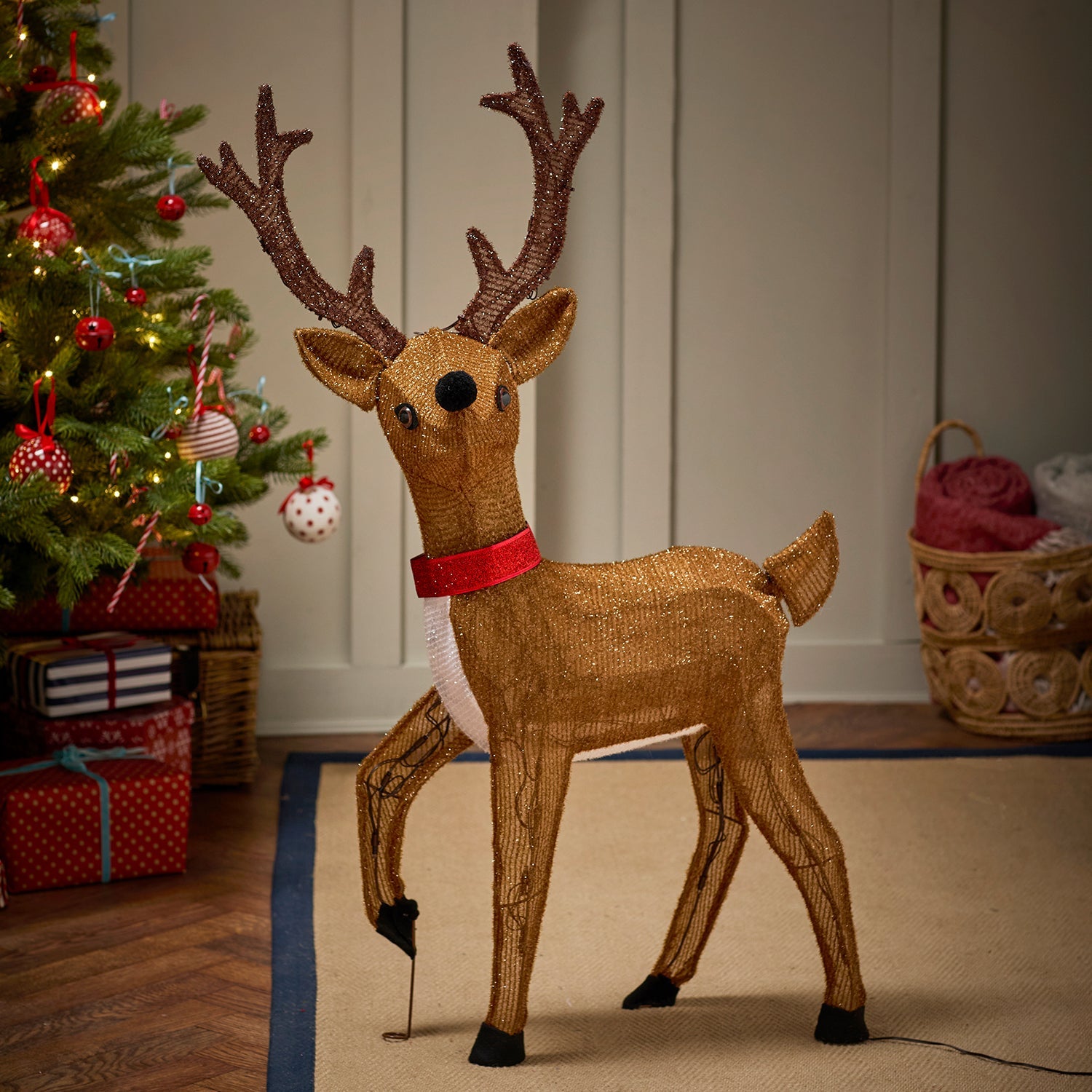 1m Reindeer Battery Operated Light Up Christmas Figure