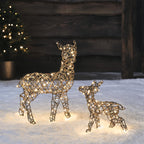 56cm Mini Studley LED Light Up Reindeer Family