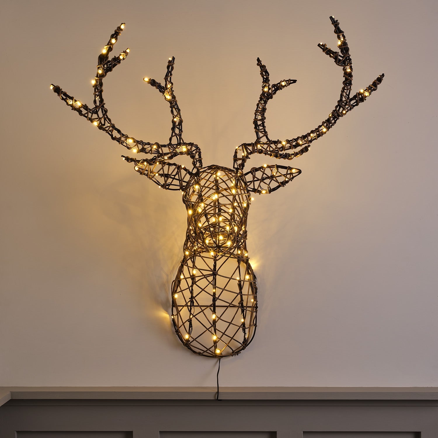 84cm Studley Stag's Head LED Battery Operated Wall Light