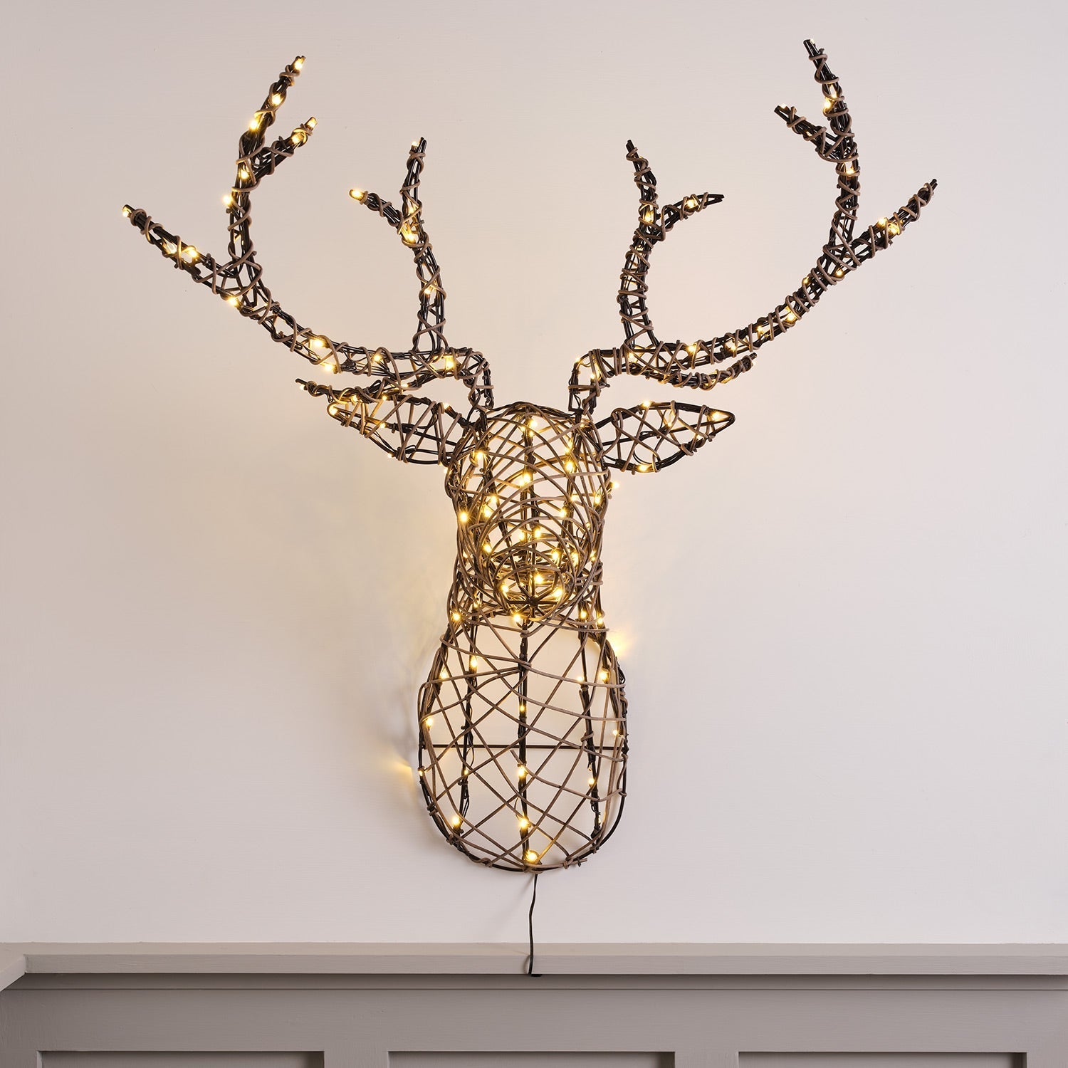 84cm Studley Stag's Head LED Battery Operated Wall Light