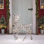 88cm Dual LED Studley Rattan Doe Light Up Reindeer