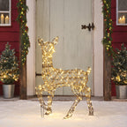 88cm Dual LED Studley Rattan Doe Light Up Reindeer