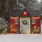 88cm Dual LED Studley Rattan Doe Light Up Reindeer