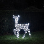 88cm Dual LED Studley Rattan Doe Light Up Reindeer