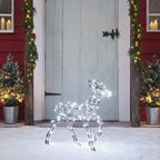 60cm Dual LED Studley Rattan Fawn Light Up Reindeer