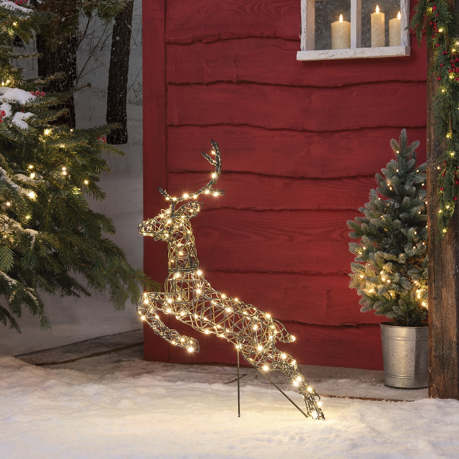 80cm Harlow Leaping Stag Light Up Reindeer