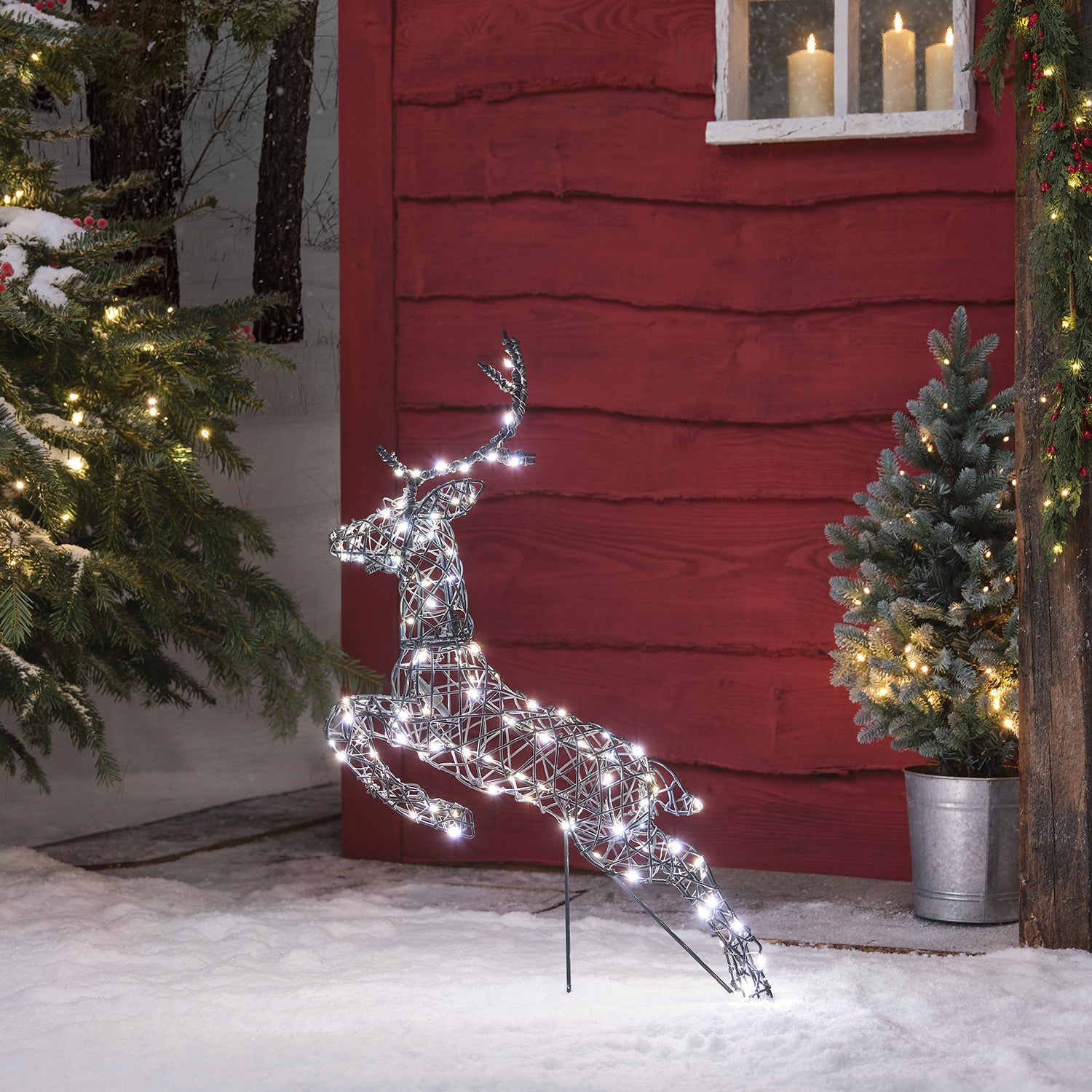 80cm Harlow Leaping Stag Light Up Reindeer