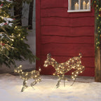 Mini Harlow Leaping Doe & Fawn Light Up Reindeer Duo