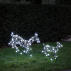 Mini Harlow Leaping Doe & Fawn Light Up Reindeer Duo