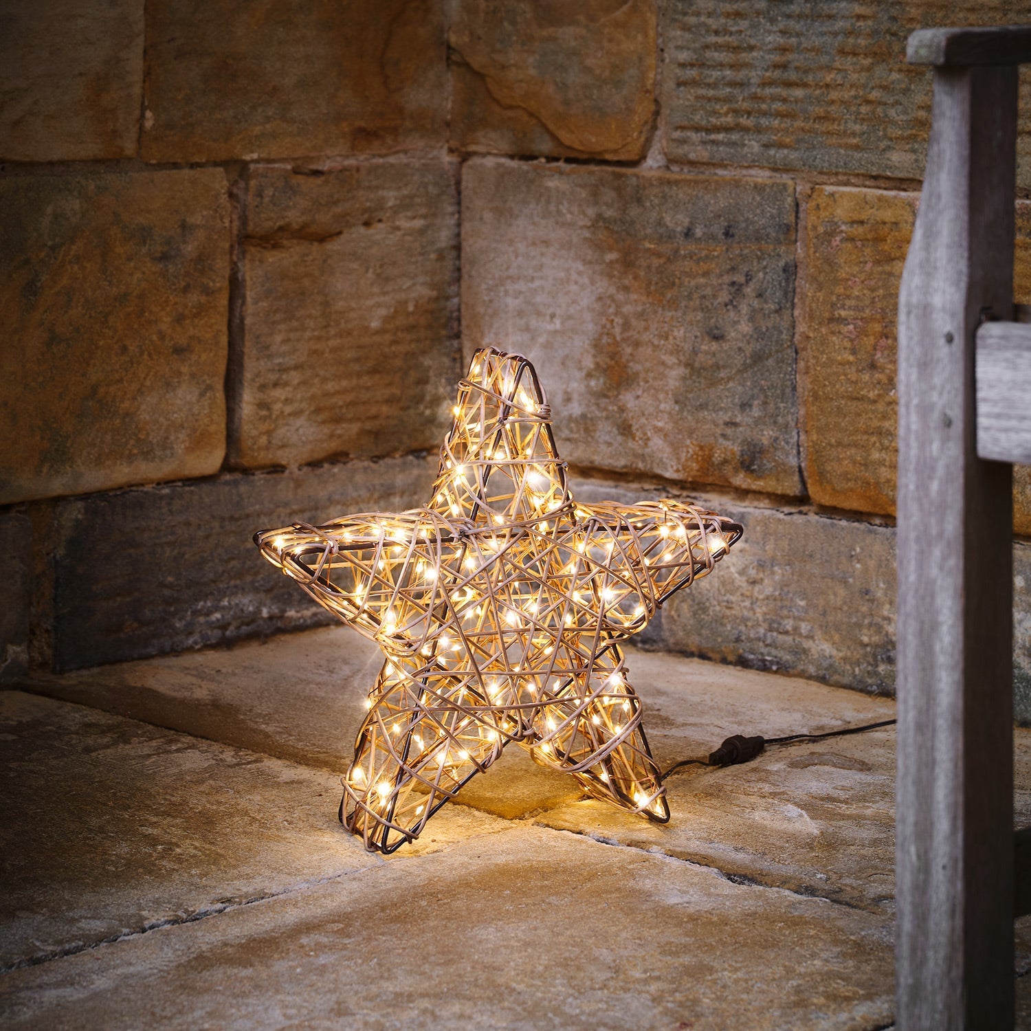 35cm Studley Rattan LED Star