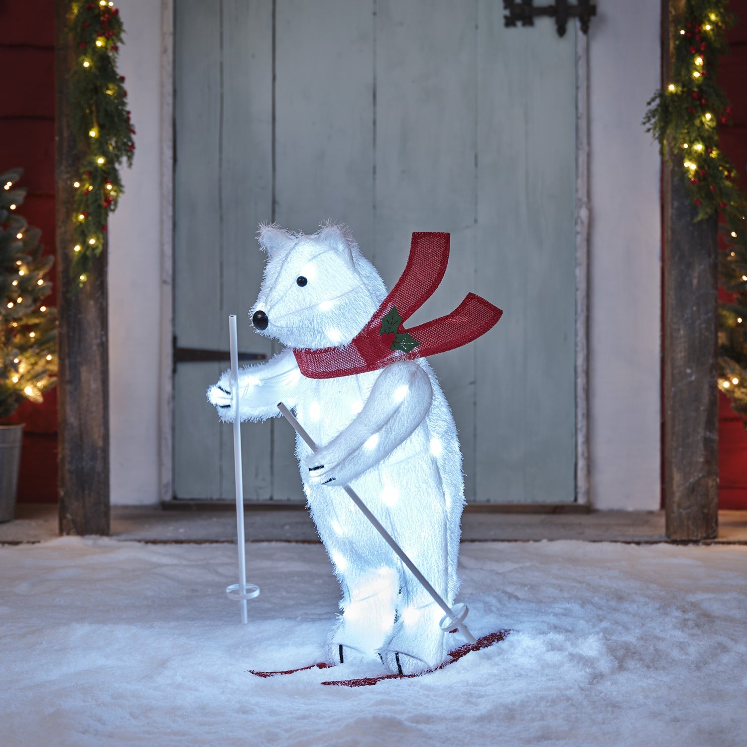 66cm Animated Skiing Polar Bear Figure