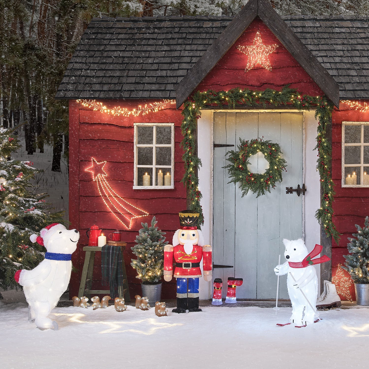 66cm Animated Skiing Polar Bear Figure