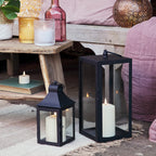 Bowen Black Garden Lantern with White TruGlow® Candle