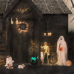 Rattan Spider, Bat & Witches' Hat LED Halloween Figures Bundle