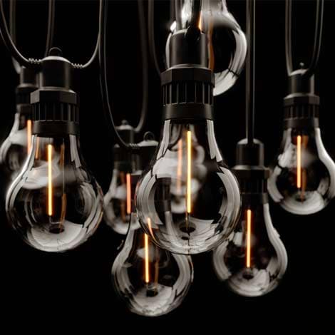 10 Edinburgh Solar Festoon Lights with USB Rechargeable Solar Panel